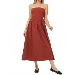 NEW NEEDII cotton tube maxi dress in rust